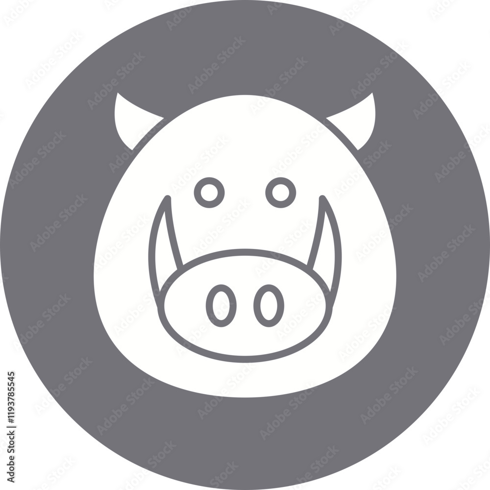 Boar Face icon single vector illustration Boar Face icon single vector illustration