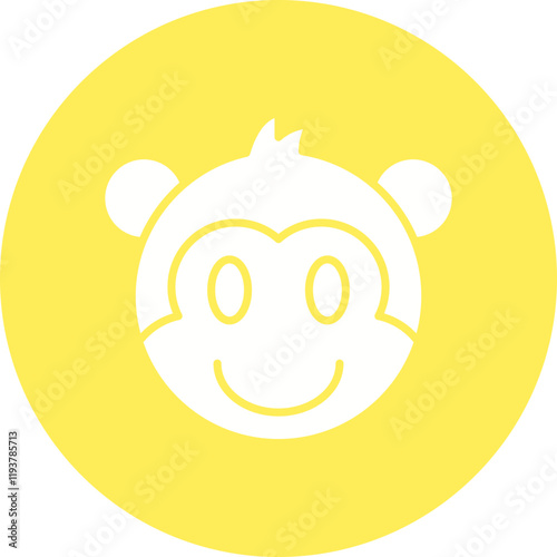 Monkey face icon single vector illustration