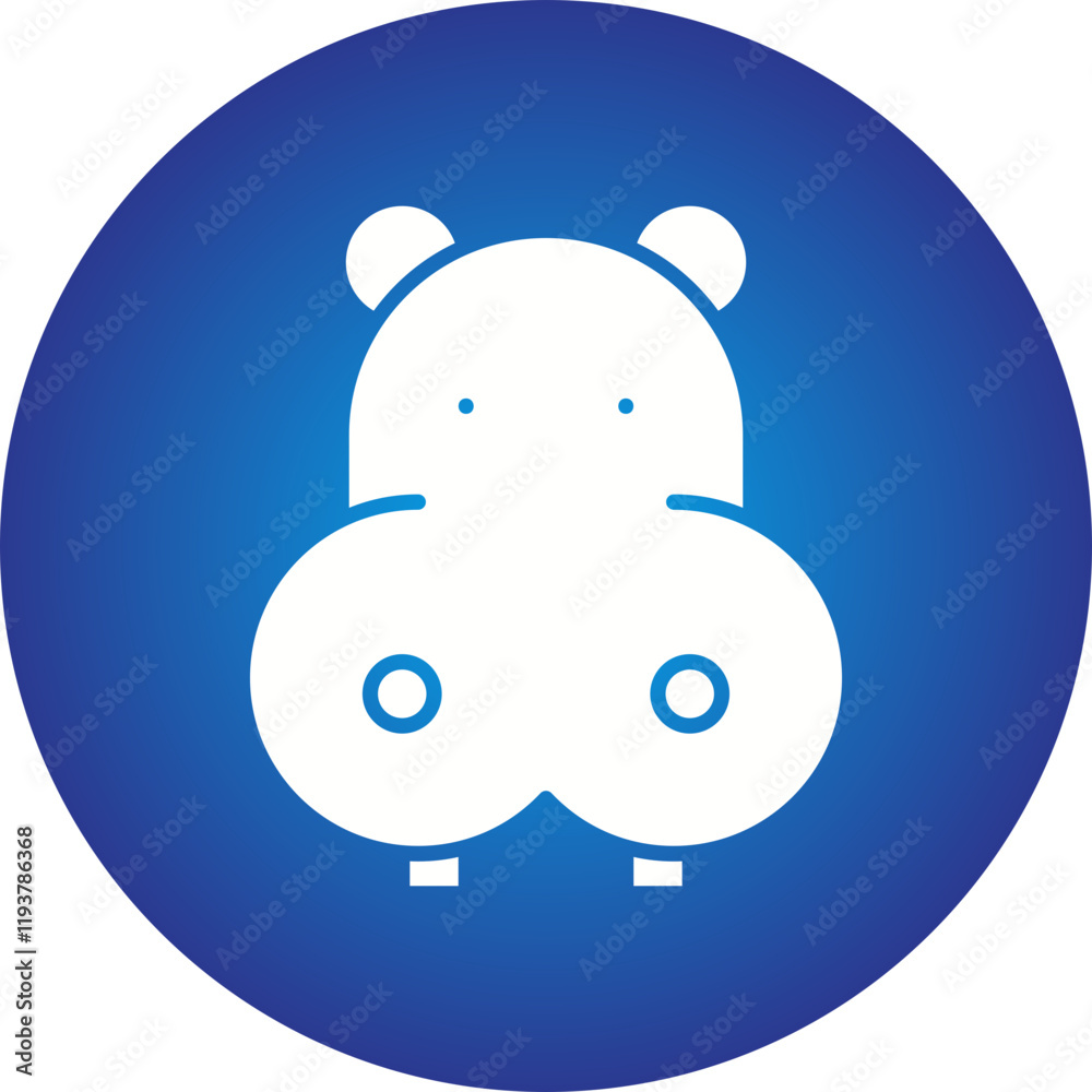 Hippopotamus Face icon single vector illustration Hippopotamus Face icon single vector illustration