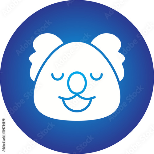 Koala Bear Face icon single vector illustration