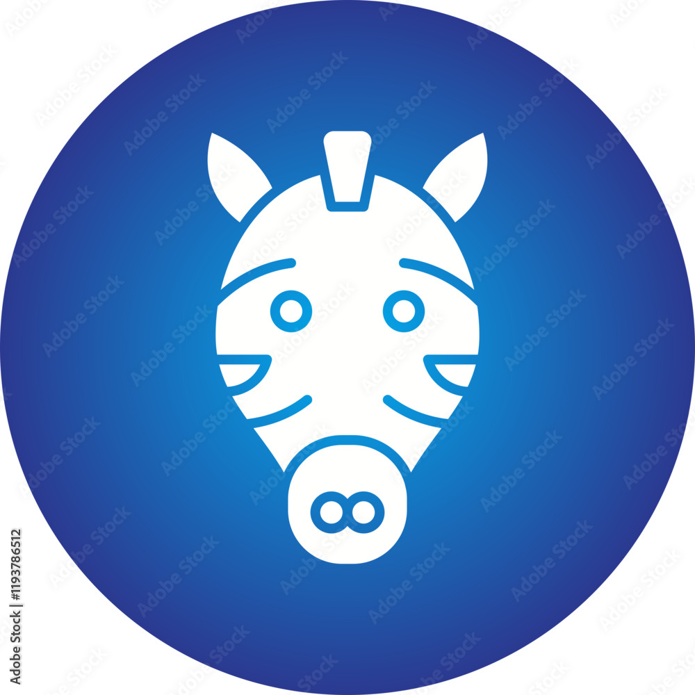 Zebra Face icon single vector illustration Zebra Face icon single vector illustration
