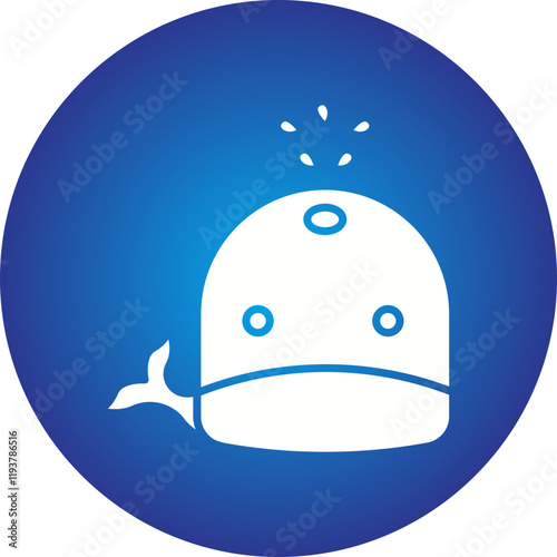 Whale Face icon single vector illustration