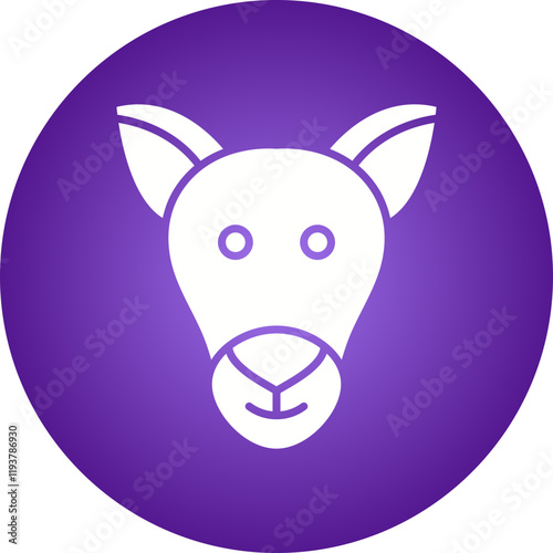 Kangaroo Face icon single vector illustration