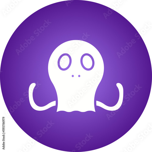 Octopus Face icon single vector illustration