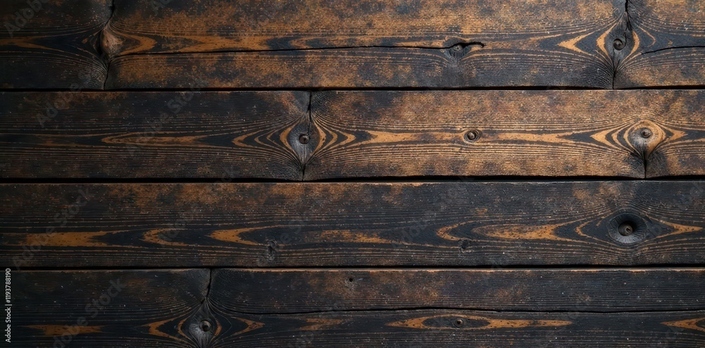 Fototapeta premium Dark brown reclaimed wood planks, rough surface, rustic, dark wood