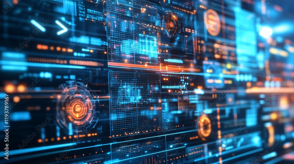 Abstract Digital Data Stream Futuristic Interface Background Abstract Digital Data Stream Futuristic Interface Background