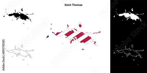 Saint Thomas district outline map set