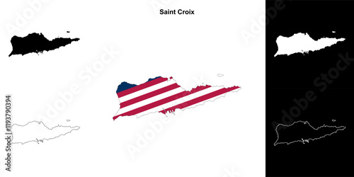 Saint Croix district outline map set
