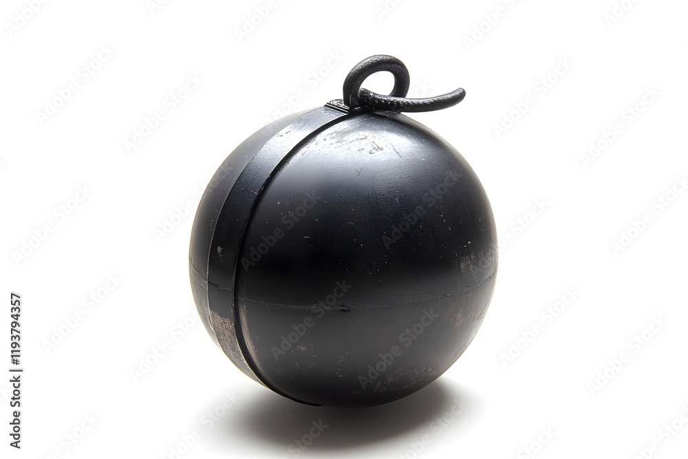 Black Spherical Object with Hook: Industrial Design Black Spherical Object with Hook: Industrial Design