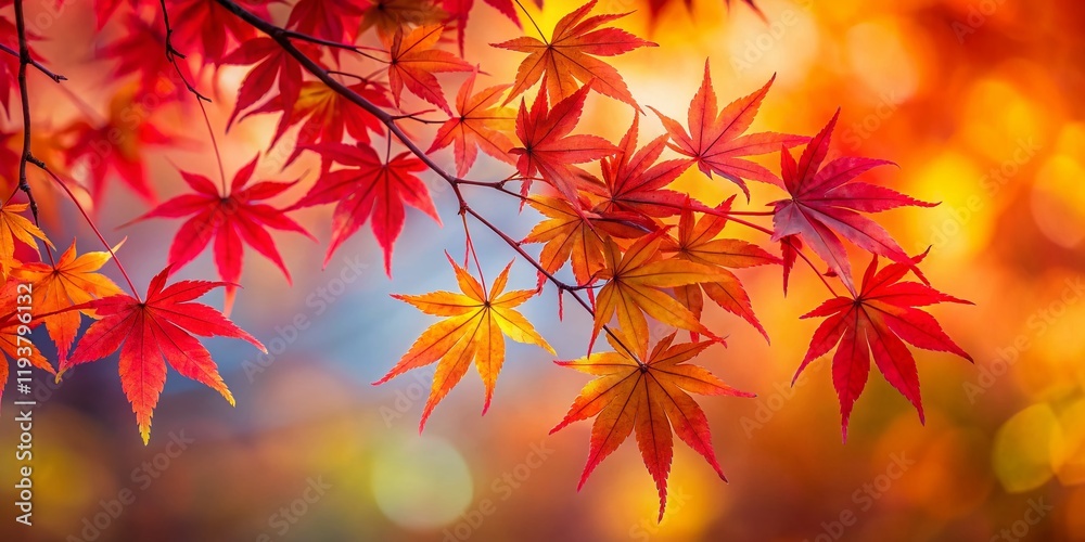Vibrant Red Japanese Maple Branch, Autumn Leaves, Nature Photography Vibrant Red Japanese Maple Branch, Autumn Leaves, Nature Photography