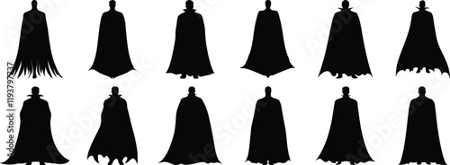 Vampire silhouette set vector design big pack of dracula illustration and icon