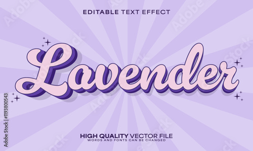 Lavender text effect, editable text effect and purple 3d font style bold shadow floral poster design