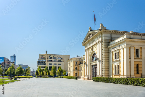Old railway station biulding and abandoned Post Office Palace nr. 2. Belgrade, Serbia.