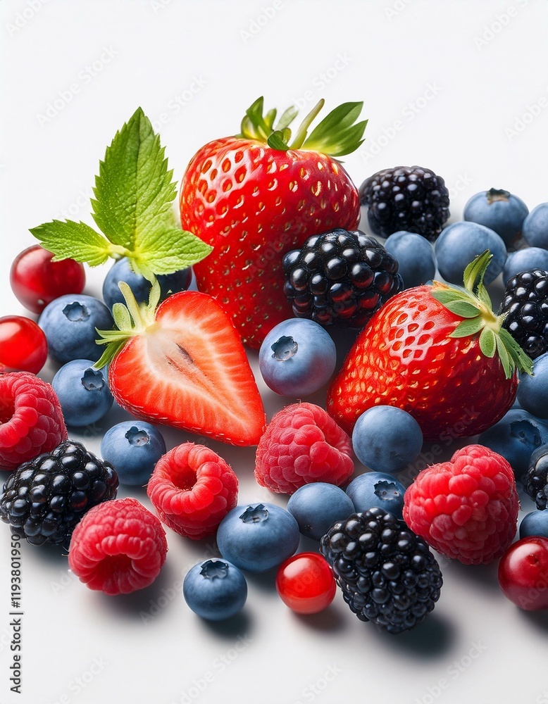 Fresh strawberries, blueberries, raspberries, and blackberries. Fresh strawberries, blueberries, raspberries, and blackberries.