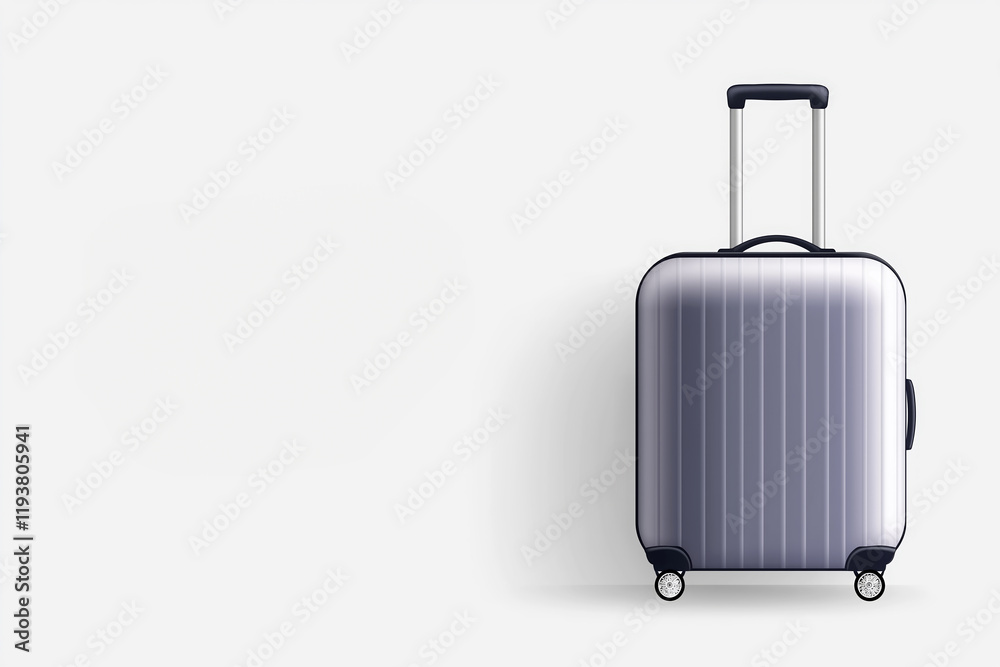 Suitcase and copy space on white background. Travelling, Customs Day banner Suitcase and copy space on white background. Travelling, Customs Day banner