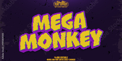 Cartoon editable text effect, customizable comic and child 3d font style