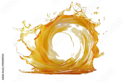 yelow oil spalsh isolated on white