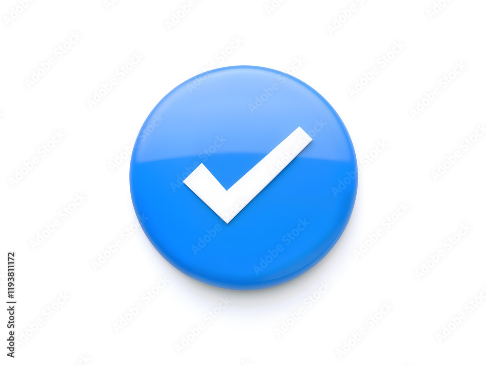 Circular blue checkmark icon for approval or verification in digital designs and branding. Generative AI Circular blue checkmark icon for approval or verification in digital designs and branding. Generative AI