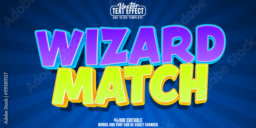 Wizard editable text effect, customizable spell and cartoon 3d font style