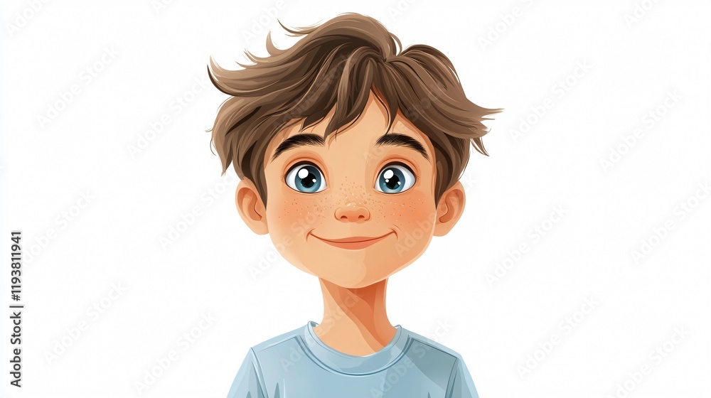 Smiling 7-Year-Old Boy Gazing Into Camera � Happy Child Portrait Photography Concept Smiling 7-Year-Old Boy Gazing Into Camera � Happy Child Portrait Photography Concept