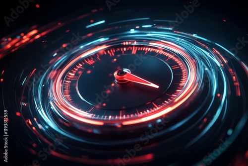 A dynamic banner image featuring a sleek, modern speedometer 