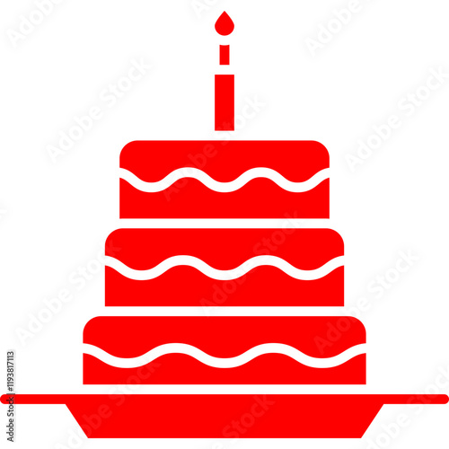 Cake III icon single vector illustration