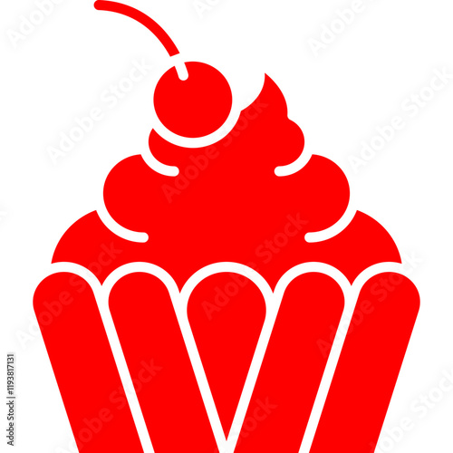 Cream Cupcake icon single vector illustration