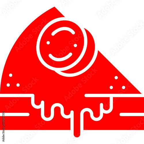 Slice of Cake I icon single vector illustration