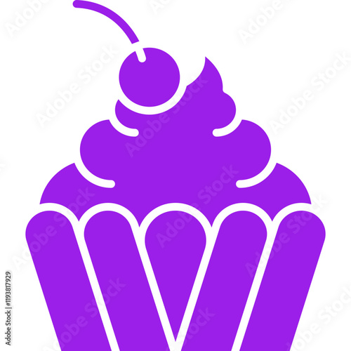 Cream Cupcake icon single vector illustration
