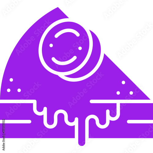 Slice of Cake I icon single vector illustration