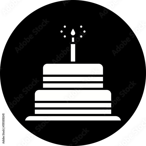 Cake I icon single vector illustration