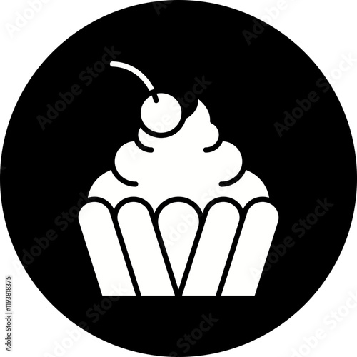 Cream Cupcake icon single vector illustration