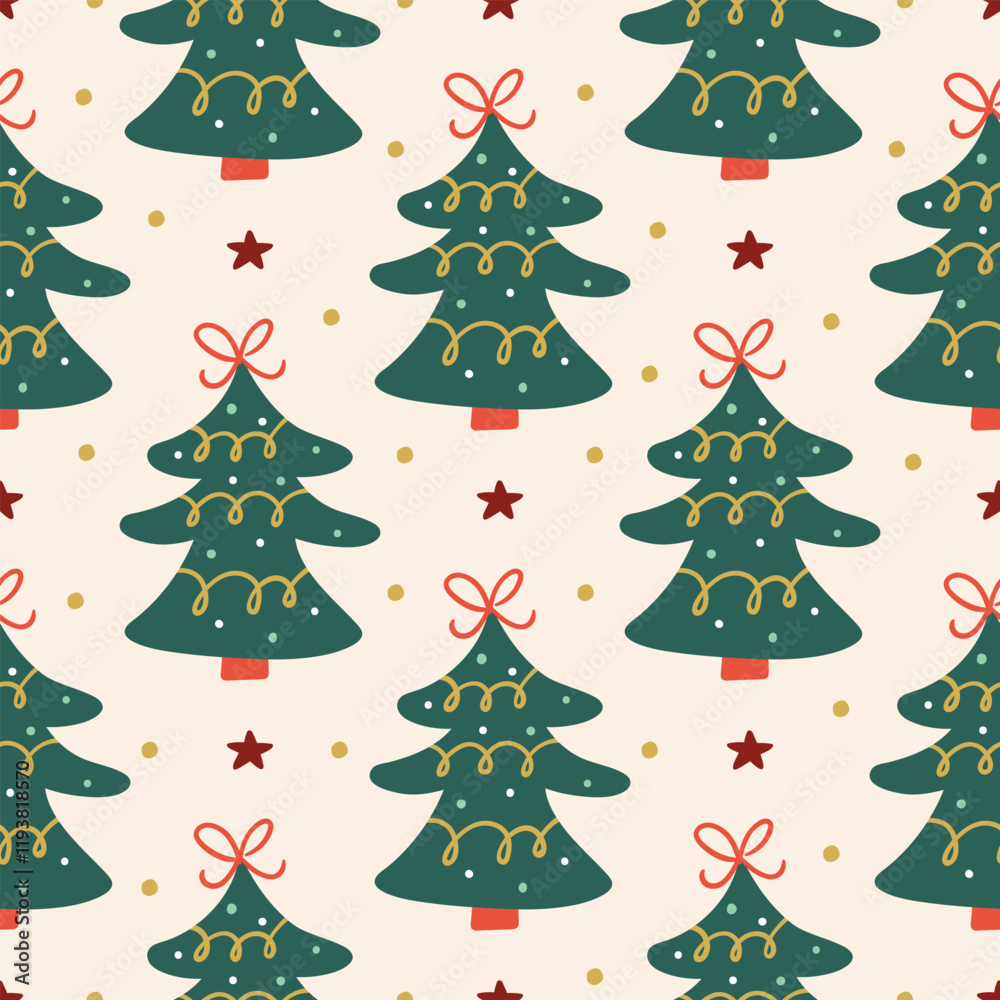 Obraz premium Christmas Tree Pattern Christmas Background