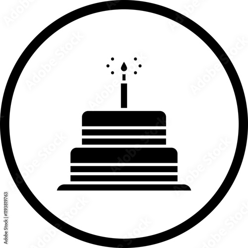 Cake I icon single vector illustration