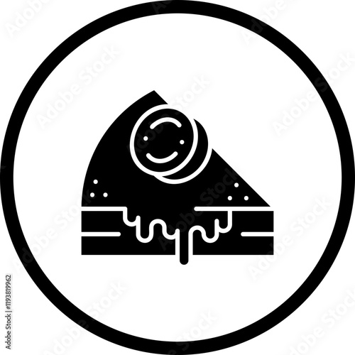 Slice of Cake I icon single vector illustration