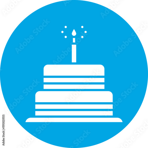 Cake I icon single vector illustration