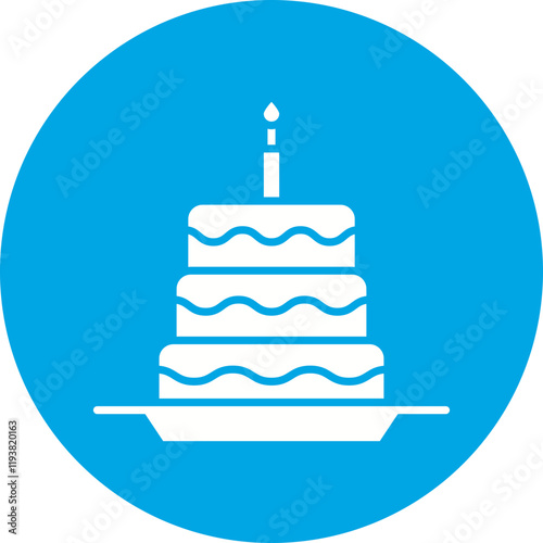 Cake III icon single vector illustration