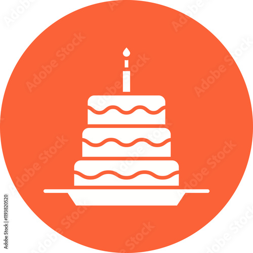 Cake III icon single vector illustration