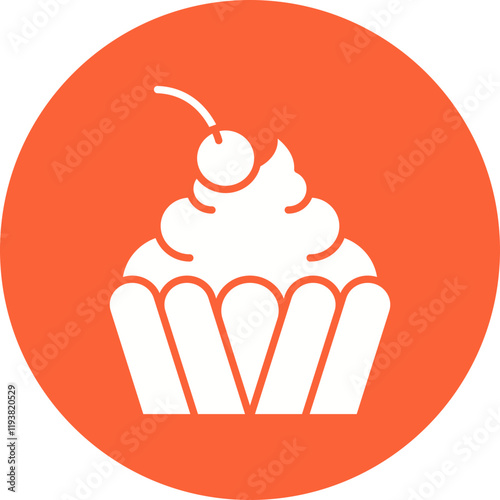 Cream Cupcake icon single vector illustration