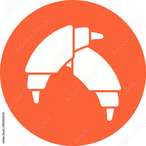 Crossiant I icon single vector illustration