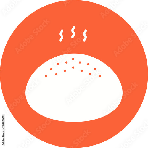Baked Bun icon single vector illustration
