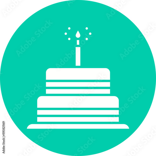 Cake I icon single vector illustration