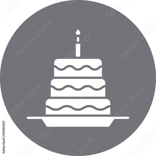 Cake III icon single vector illustration