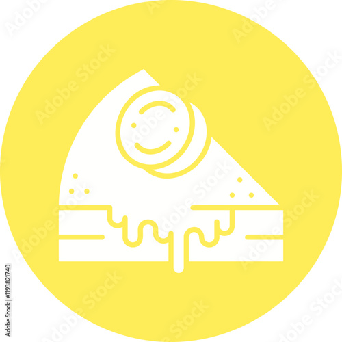 Slice of Cake I icon single vector illustration