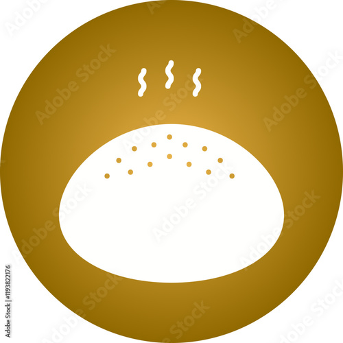 Baked Bun icon single vector illustration