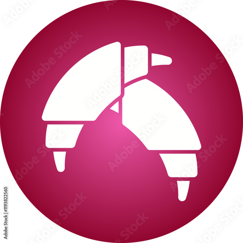 Crossiant I icon single vector illustration