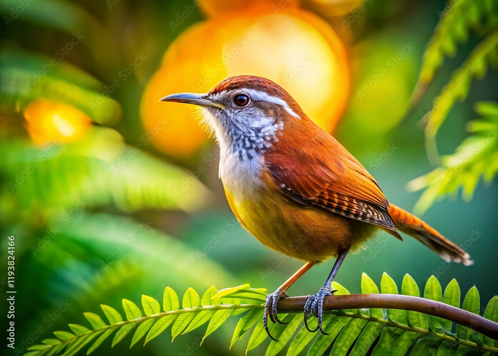 Fototapeta premium Zapata Wren Bird of Cuba - Endemic Species in Natural Habitat