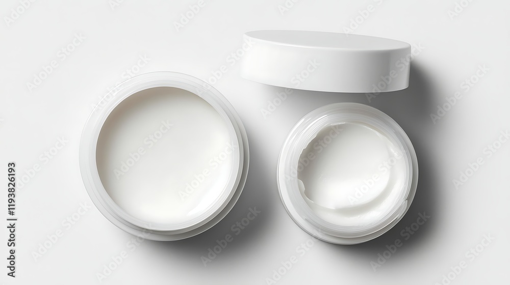 Top View of White Skincare Tube with Blank Label Top View of White Skincare Tube with Blank Label