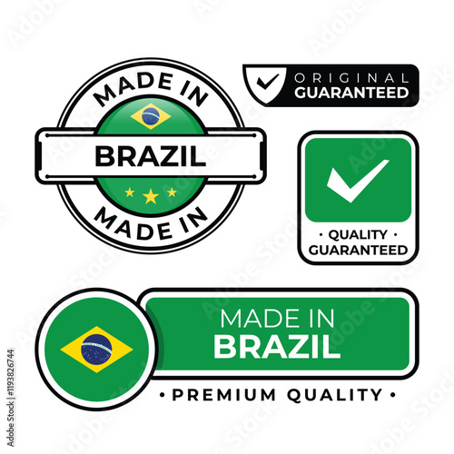 Badge bundle made in Brazil label icon emblem isolated on white background