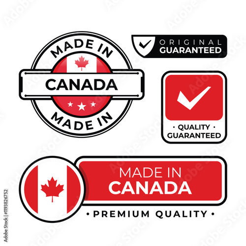 Badge bundle made in Canada label icon emblem isolated on white background